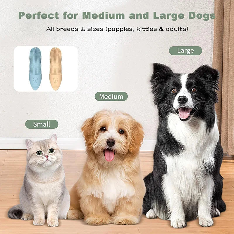 Dog Toothbrush, 360° Cleaning Finger Toothbrush for Dogs